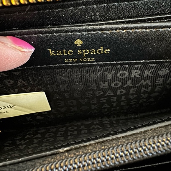 Kate spade meow cat tiger long wallet glitter sequins embroidered novelty - Picture 8 of 10